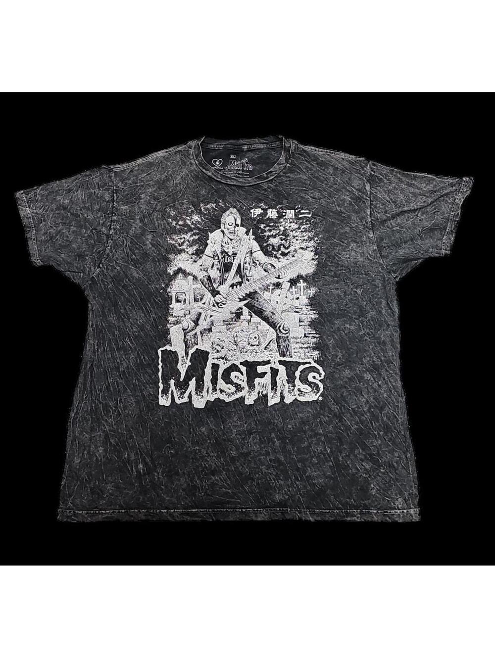 Misfits x Junji Ito Horror Graphic Tee XL Black Acid Wash Junction Hot Topic